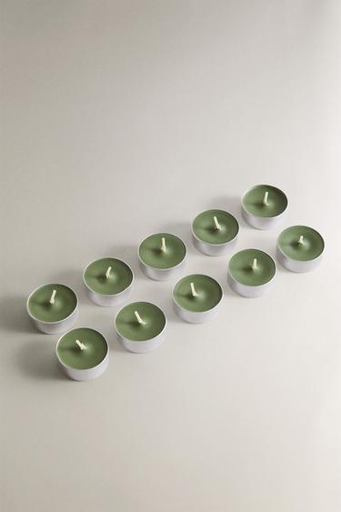 PACK OF BASILICUM SCENTED TEALIGHT CANDLES (PACK OF 10) - Mint by Zara