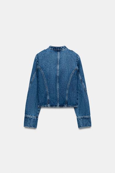 Z1975 DENIM JACKET WITH GOLD BUTTONS - Mid-blue by Zara - Image 5