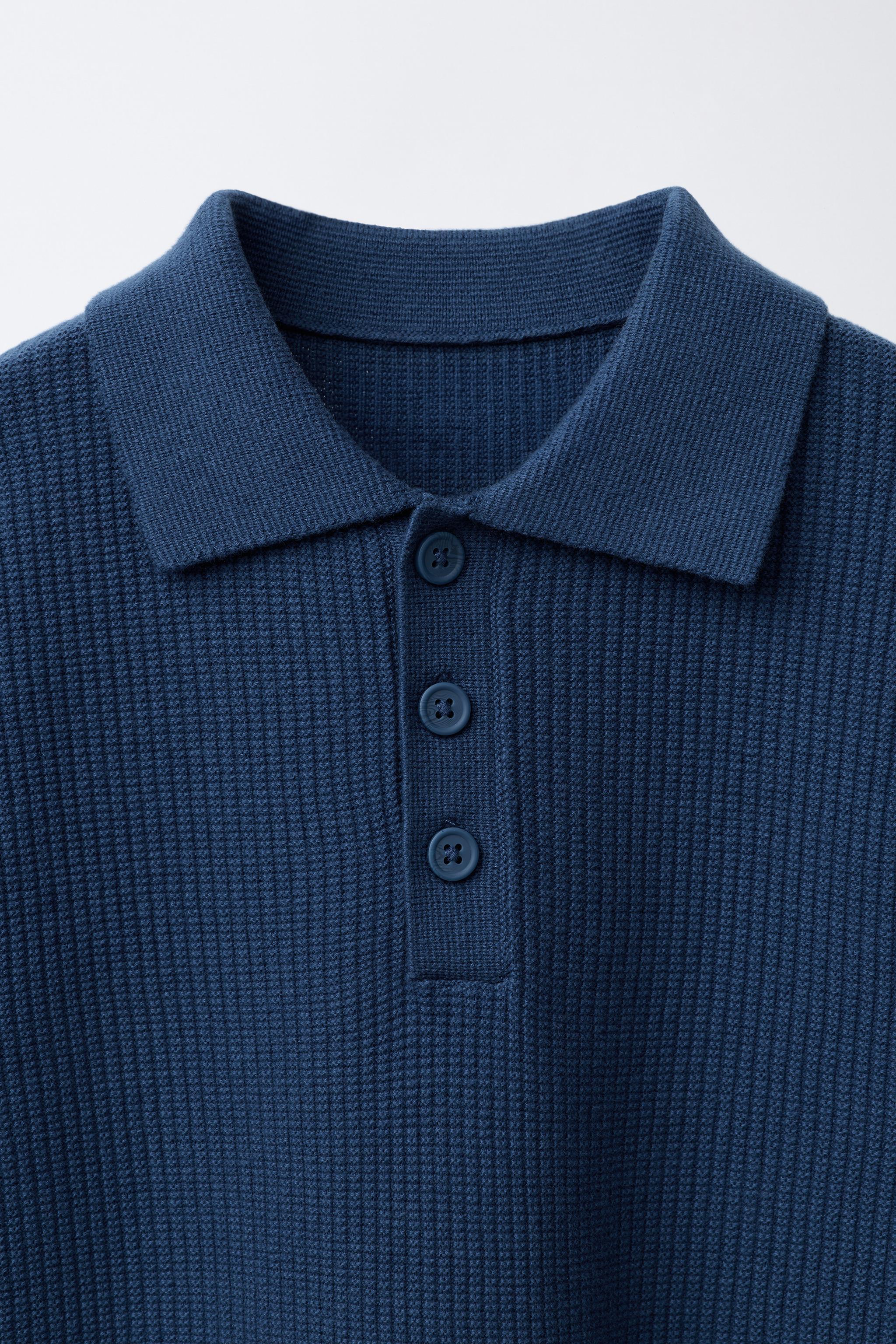 RIB-KNIT COTTON POLO SHIRT