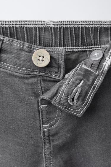 MARINE JEANS WITH EMBROIDERED FLOWERS - Grey by Zara - Image 2