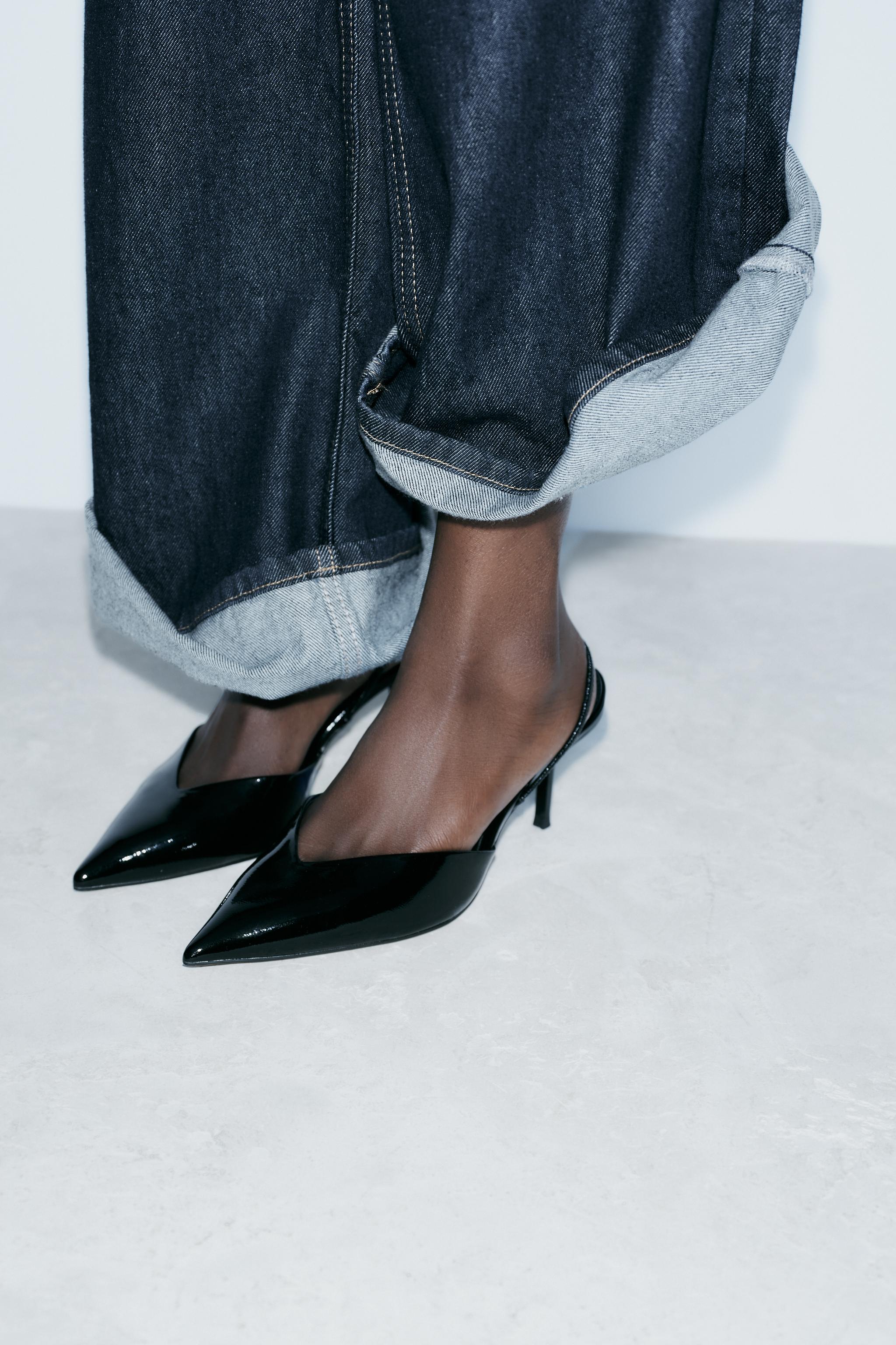 Zara black kitten fashion heels