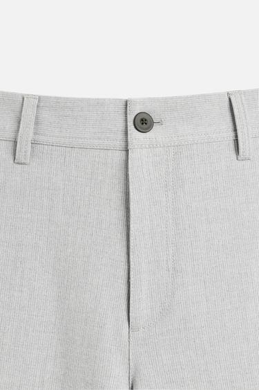 PANTALON À TEXTURE CONFORT - Gris clair de Zara - Image 7
