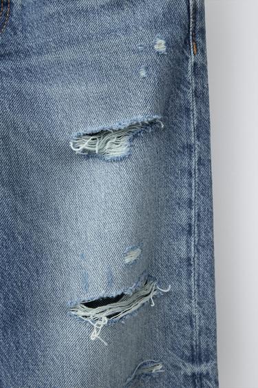 JEAN COUPE LARGE DÉCHIRÉ - Bleu de Zara - Image 3