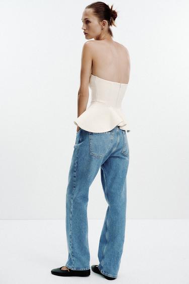 TOP INTERLOCK BANDEAU - Écru de Zara - Image 6