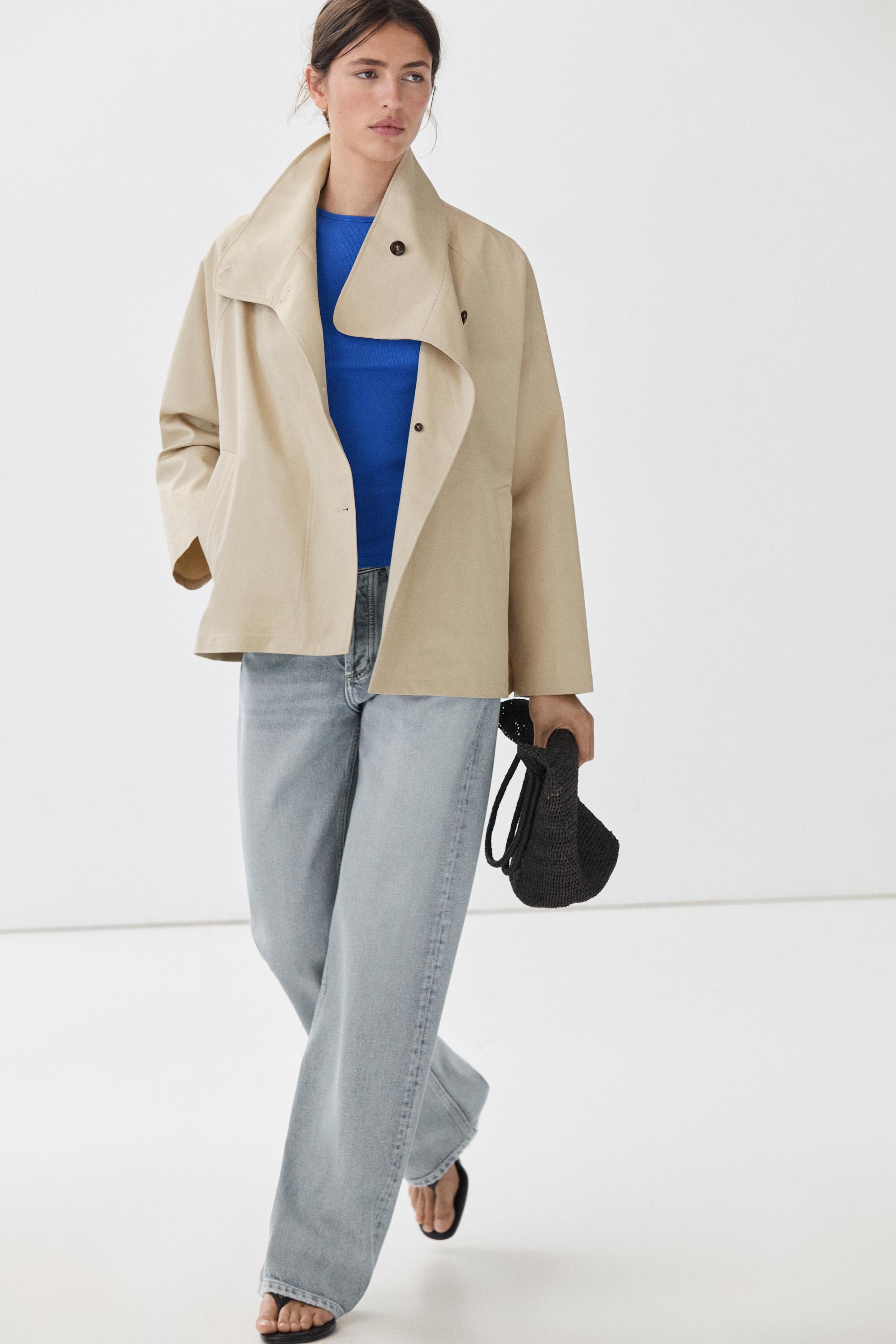 100% cotton cape jacket — Beige