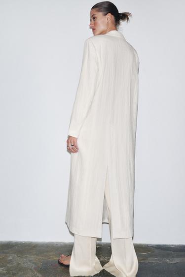 ZW COLLECTION LINEN FROCK COAT - Oyster-white by Zara - Image 5