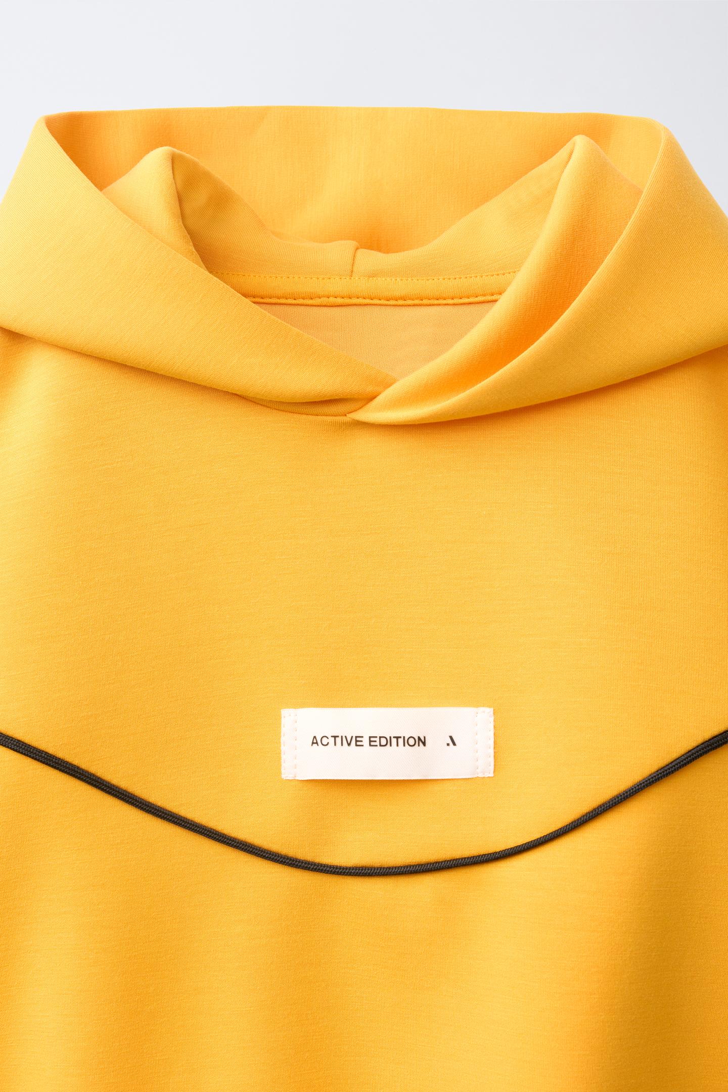Детское худи Zara Sporty Piped Label, цвет: Горчичный — фото 3