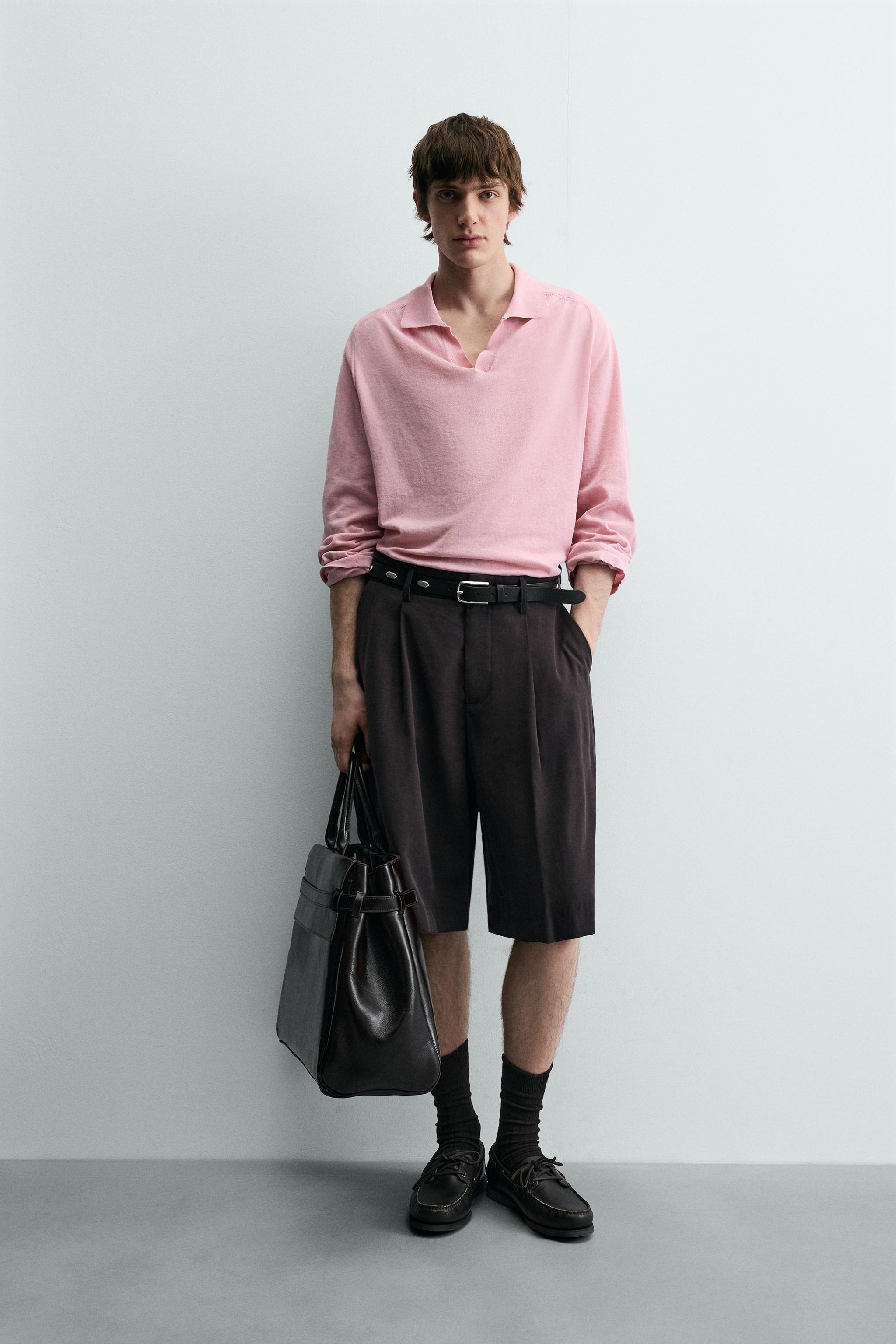 LIGHT KNIT POLO SHIRT - Pink | ZARA South Africa