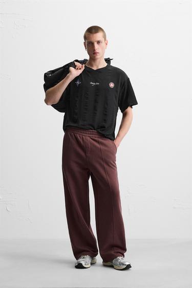 Zara RETRO SOCCER PRINT T-SHIRT - Black - Image 0