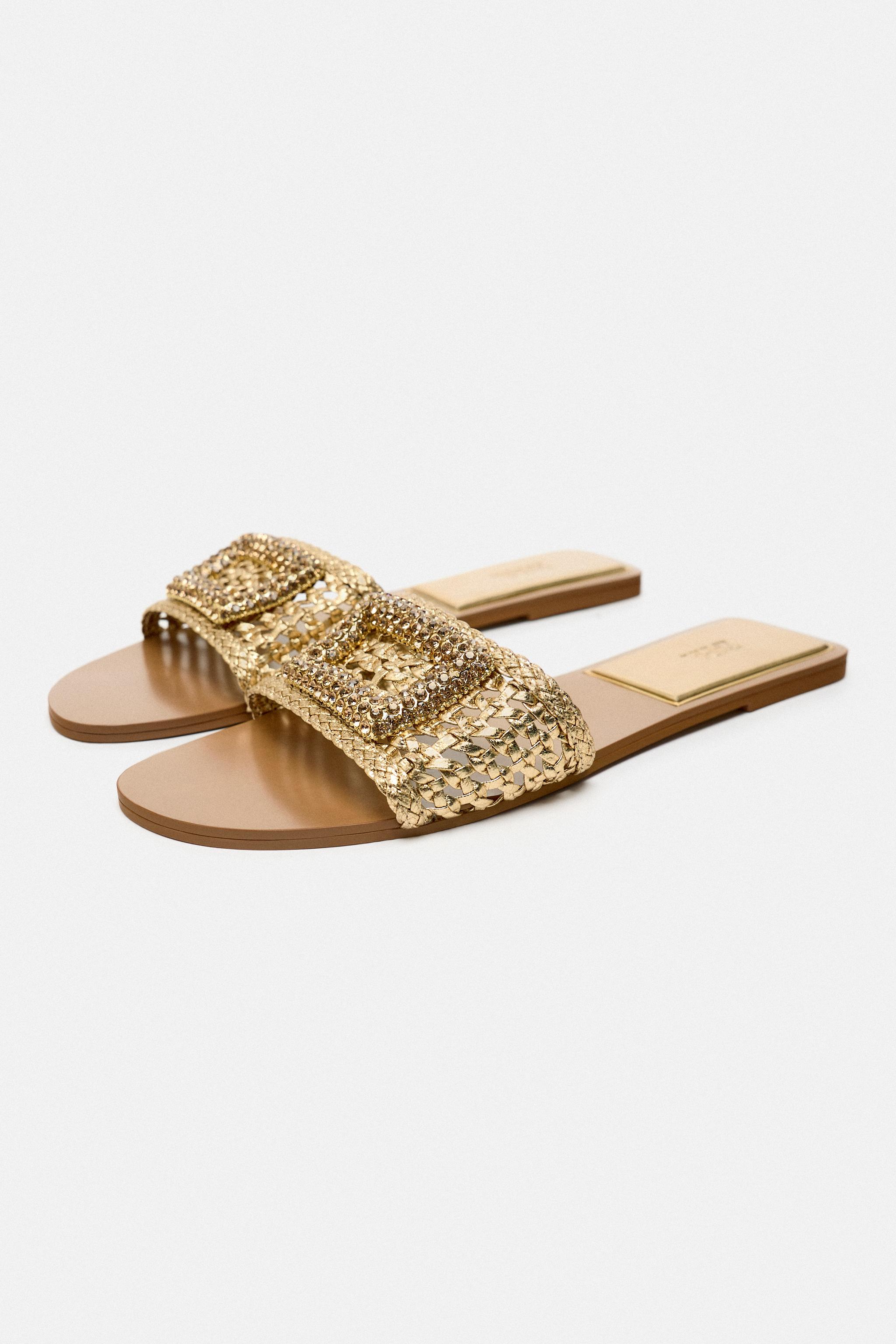 Gold flat sales dress sandals