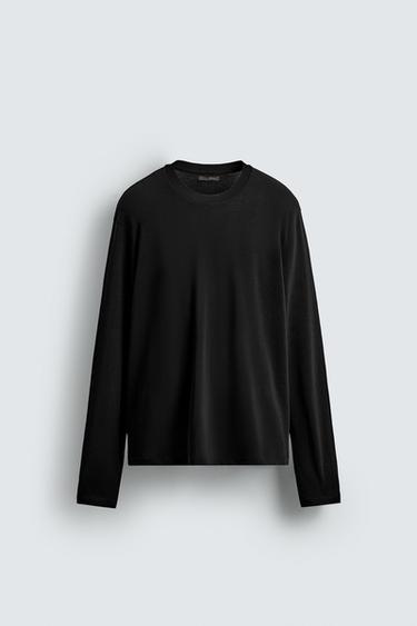 WASHED COTTON SWEATER - Black by Zara - Image 6