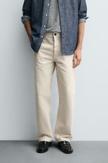 PANTALÓN CHINO STRAIGHT FIT - Crudo de Zara