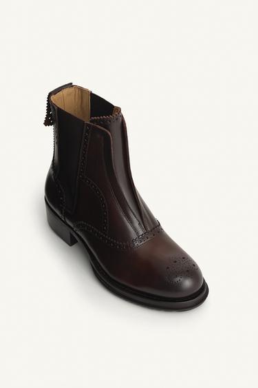 BOTTINES CHELSEA EN CUIR ÉDITION LIMITÉE - Marron de Zara - Image 2