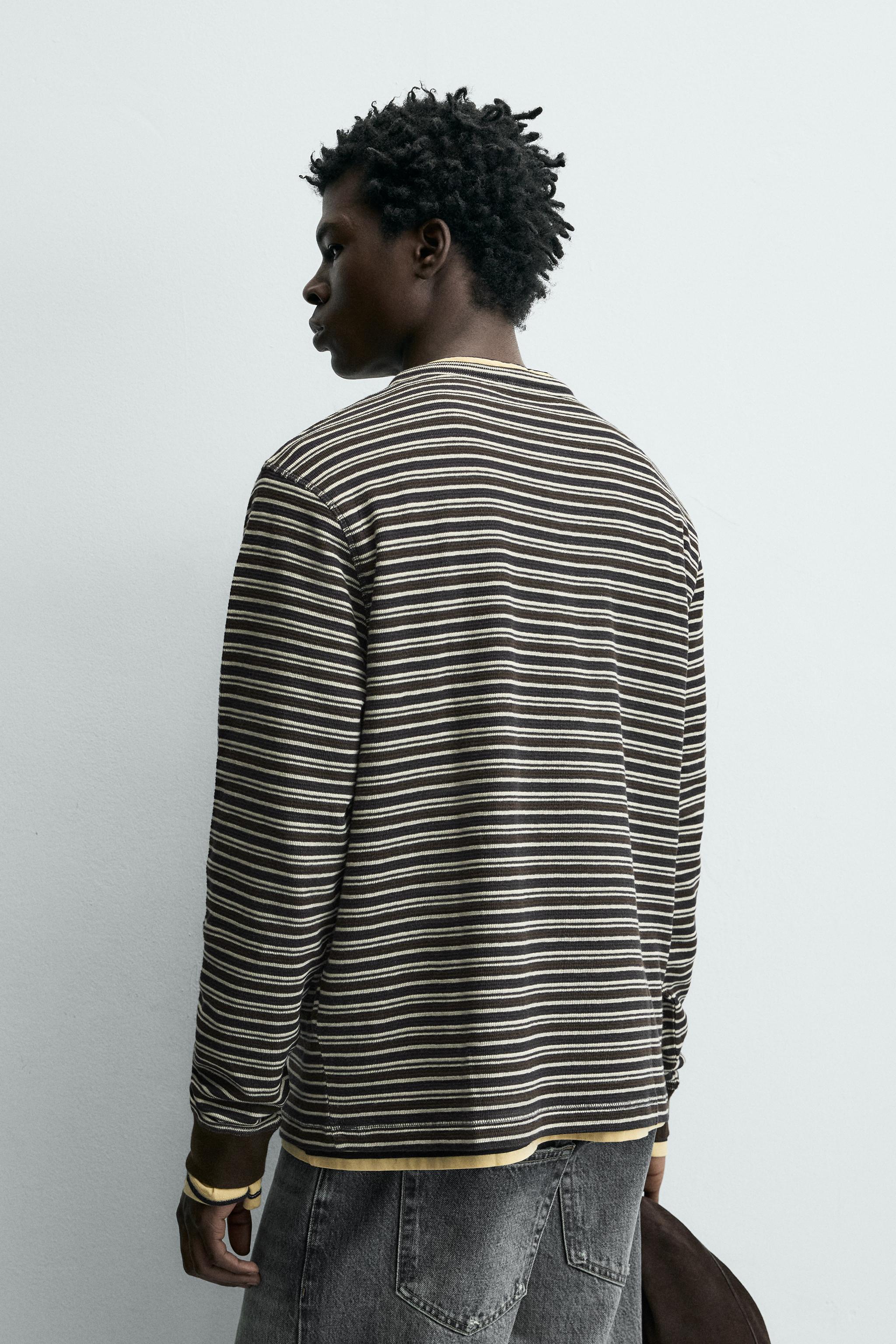 STRIPED HENLEY T-SHIRT