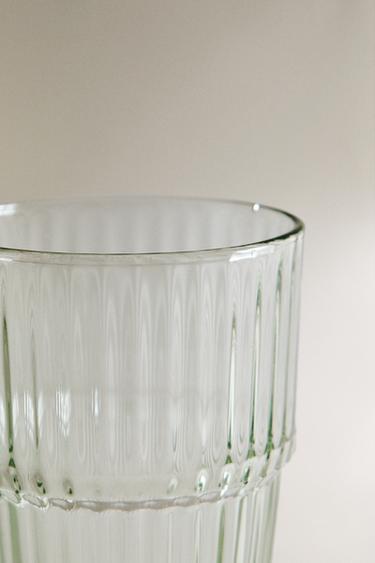 STRIPED COLOURED GLASS TUMBLER - Green by Zara - Image 4
