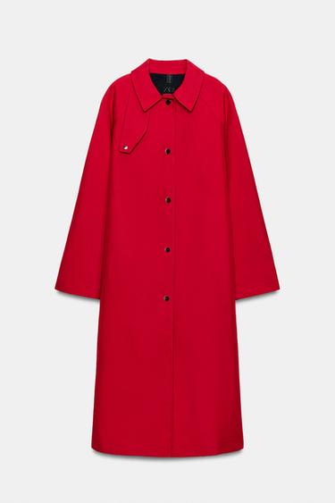 ZW COLLECTION LONG TRENCH COAT - Red by Zara - Image 0