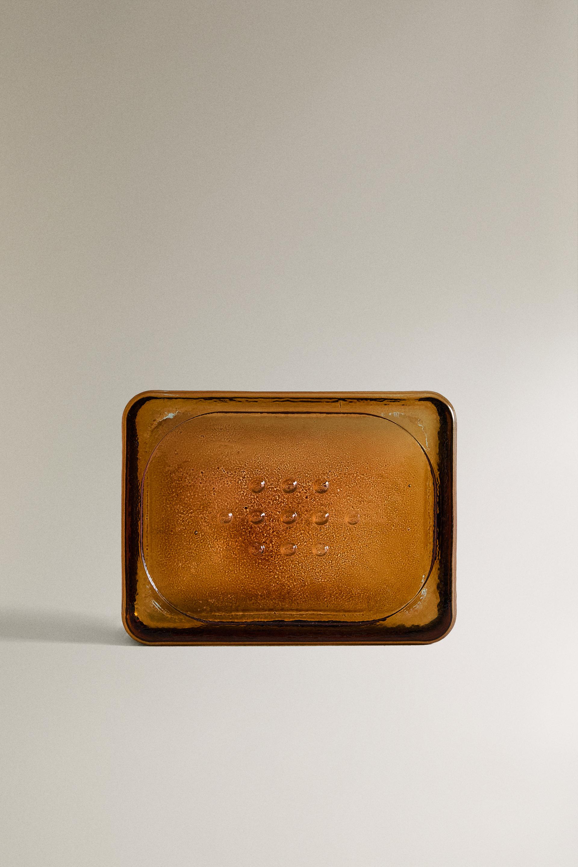 GLASS BATHROOM SOAP DISH - Ocher | ZARA United States