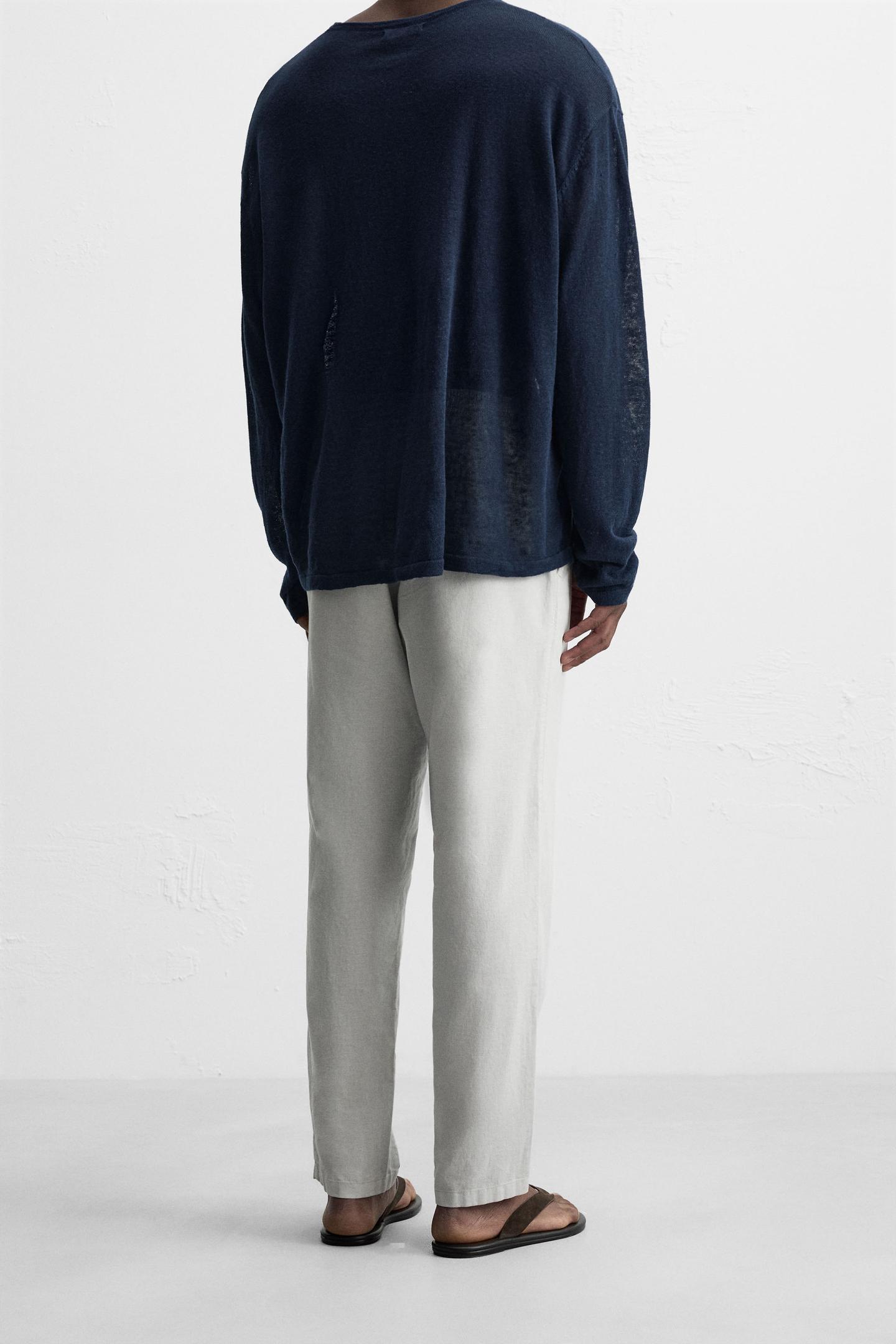 RELAXED FIT COTTON LINEN PANTS