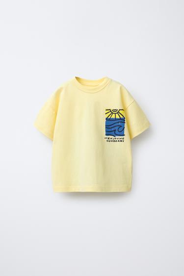 SUN AND SEA PRINT T-SHIRT - Yellow by Zara
