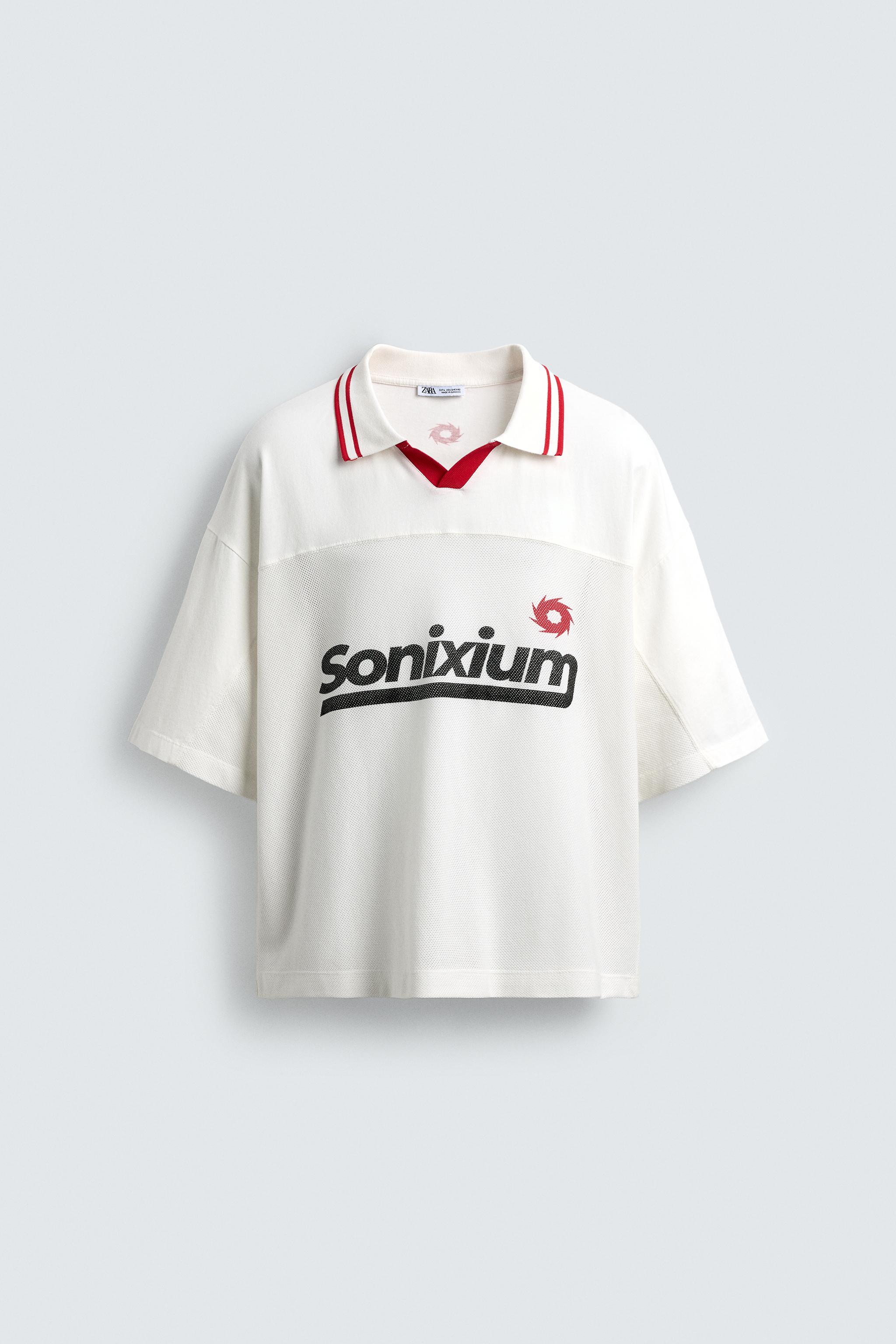 レトロサッカープリントポロシャツ - エクリュ | ZARA Japan / 日本