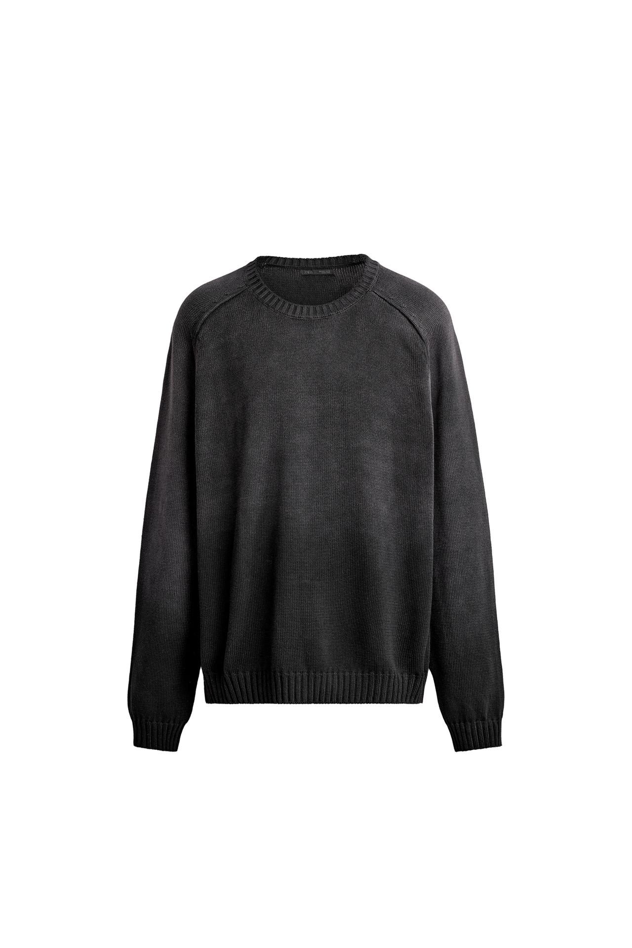 Свитер из 100% хлопка с эффектом потертости