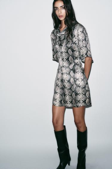 ROBE COURTE IMPRIMÉE ANIMAL - Serpent de Zara - Image 1