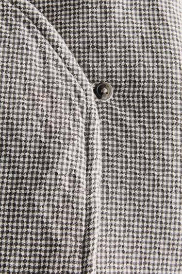 CHILDREN’S QUILTED CHECK JACKET - Grey green by Zara - Image 3