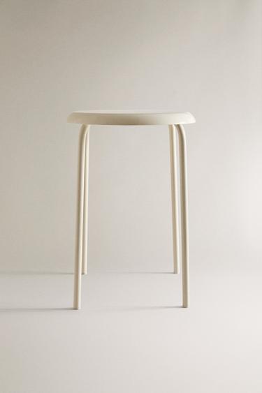 SGABELLO IN METALLO LACCATO - Écru di Zara - Immagine 0
