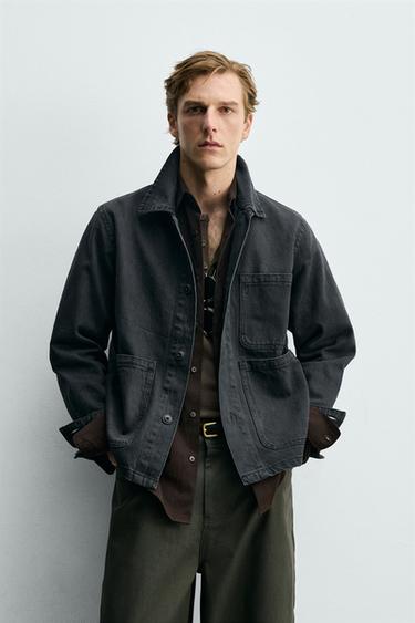 KËMISHË RELAXED FIT ME XHEPA - Gri miu nga Zara