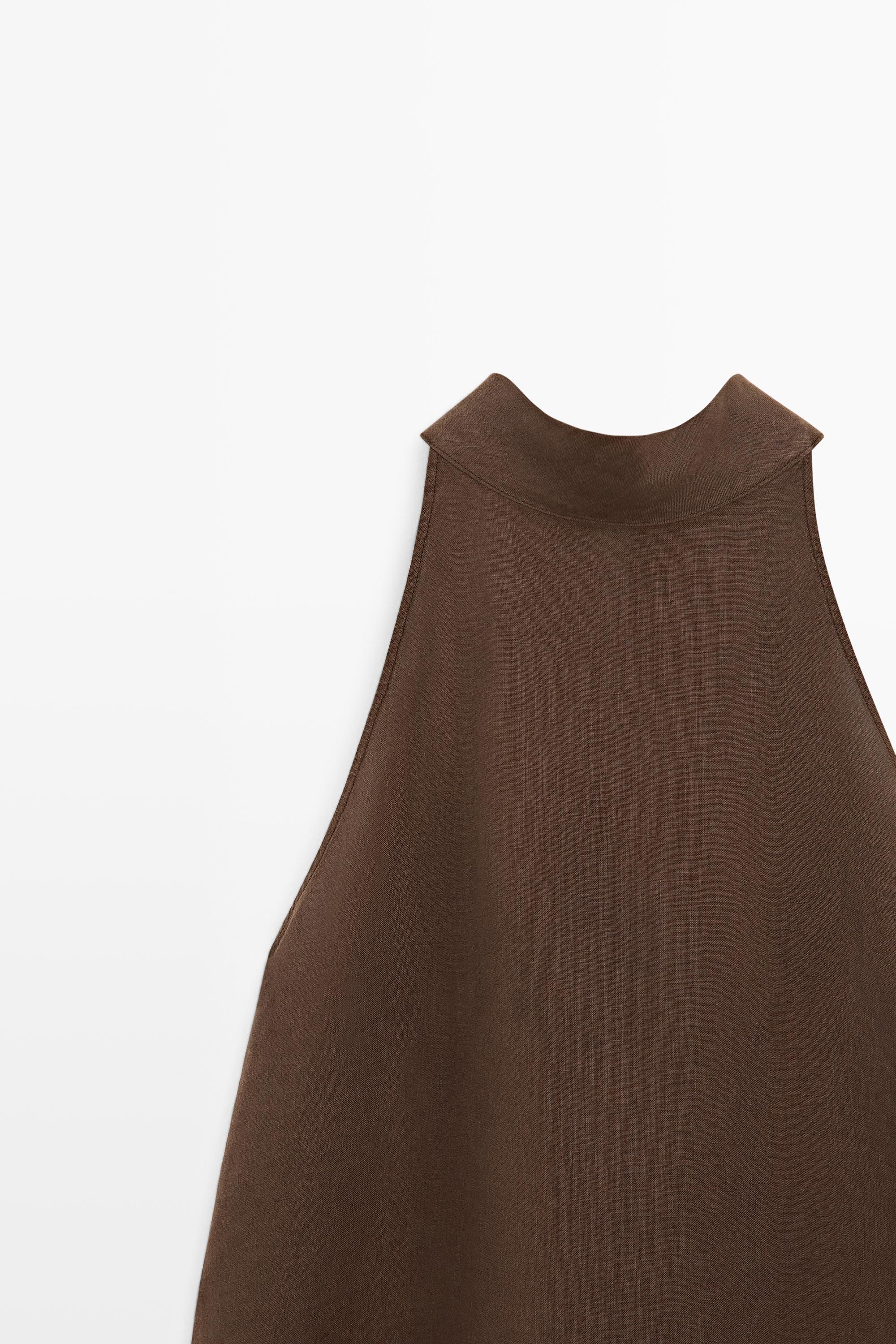 Flowing linen halter top