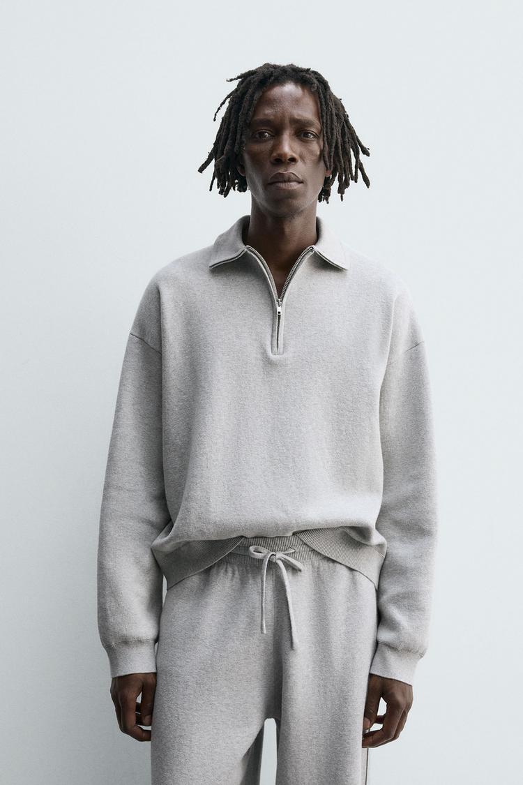 KNIT QUARTER-ZIP POLO SHIRT