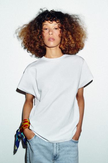 DROP SLEEVE T-SHIRT - White by Zara