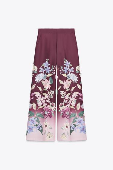PANTALÓN ANCHO ESTAMPADO FLORAL - Multicolor de Zara