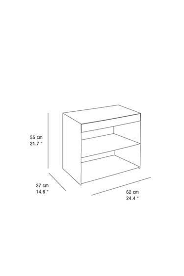 METAL BEDSIDE TABLE WITH DRAWER - Charcoal by Zara - Image 6