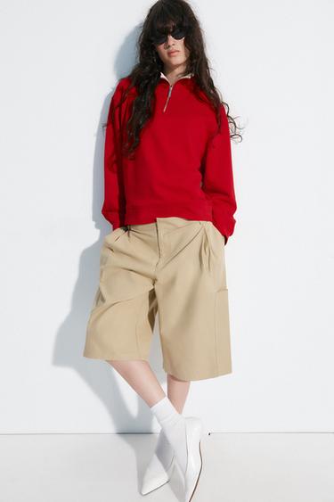 LONG CARGO BERMUDA SHORTS - Beige by Zara