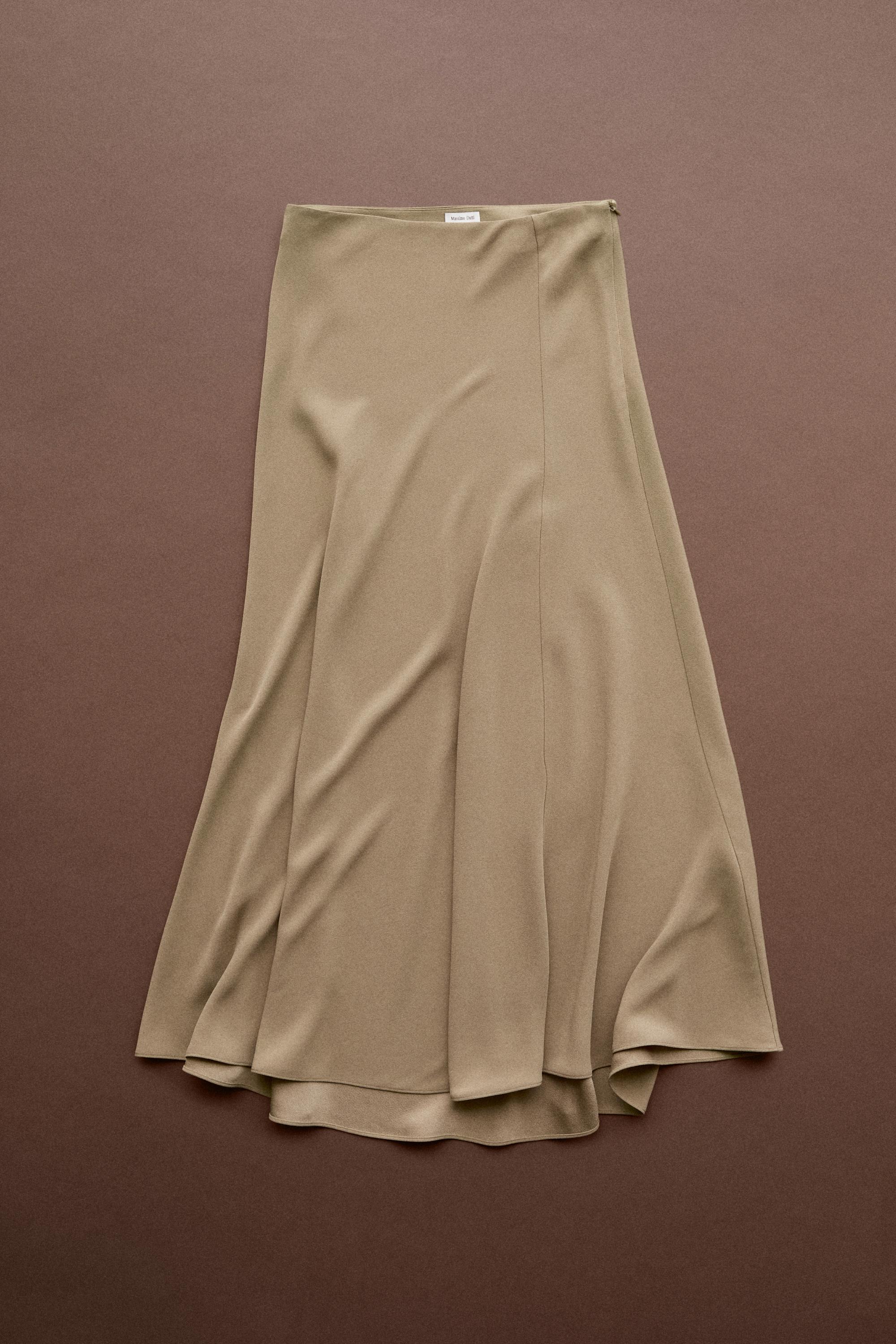 Flowing flared midi skirt - STUDIO — Caramel