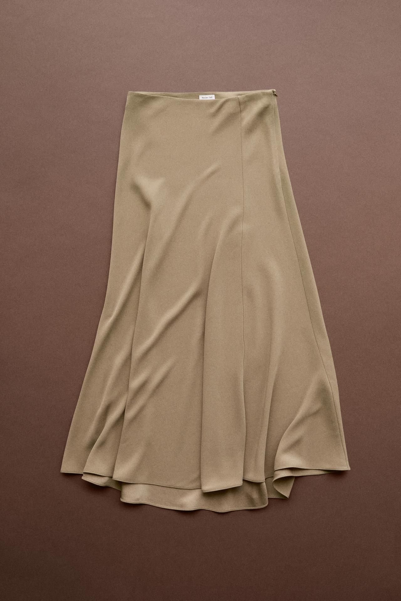 Flowing flared midi skirt - STUDIO — Caramel