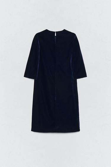 ROBE EN VELOUR SOSHIOTSUKI x ZARA - Bleu marine foncé de Zara - Image 4