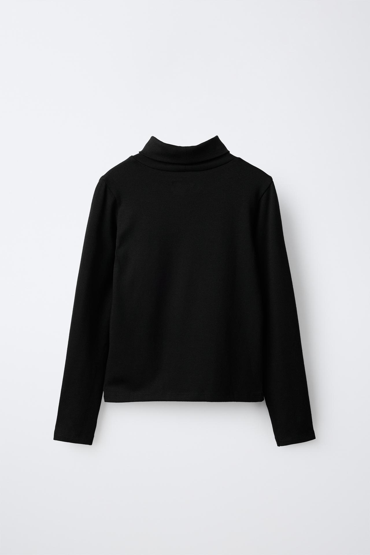 Turtleneck T-shirt — Black