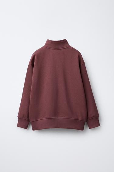 TEXT SWEATSHIRT AND JOGGER TRACKSUIT - Light maroon by Zara - Image 2