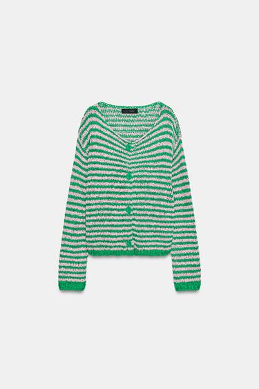 STRIPED KNIT CARDIGAN - Multicoloured by Zara - Image 4
