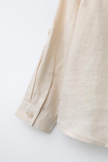 CHEMISE 100% LIN - Beige clair de Zara - Image 4