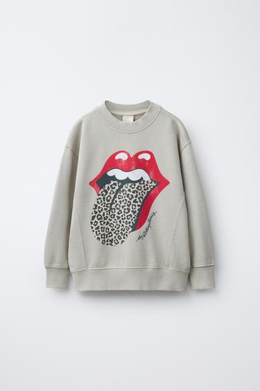 BLUZË ME STAMPIM ROLLING STONES © - Ngjyrë rëre nga Zara