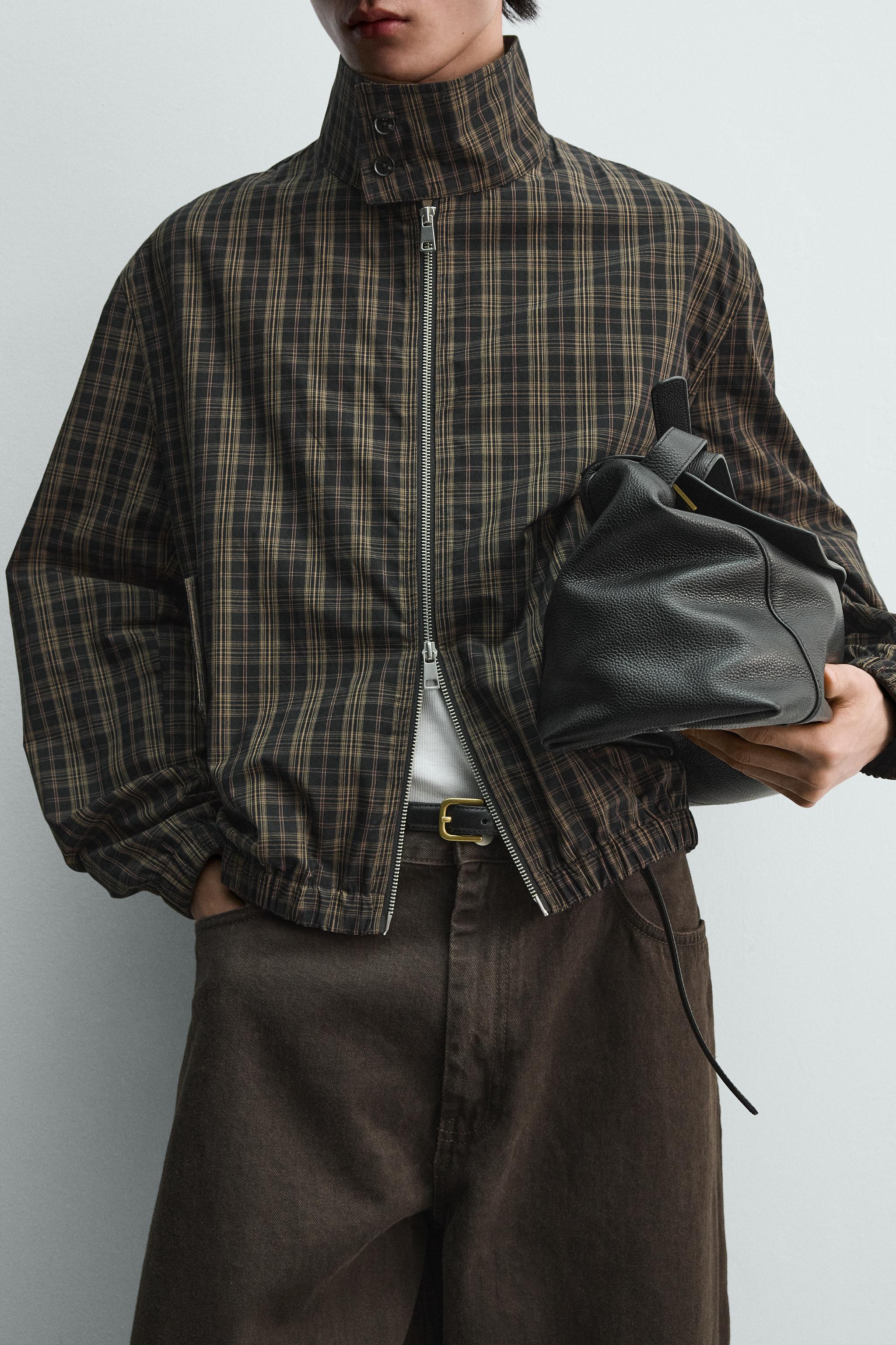 チェック柄軽量ジャケット - ブラック/エクリュ | ZARA Japan / 日本