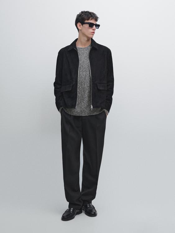 Relaxed fit trousers with darts