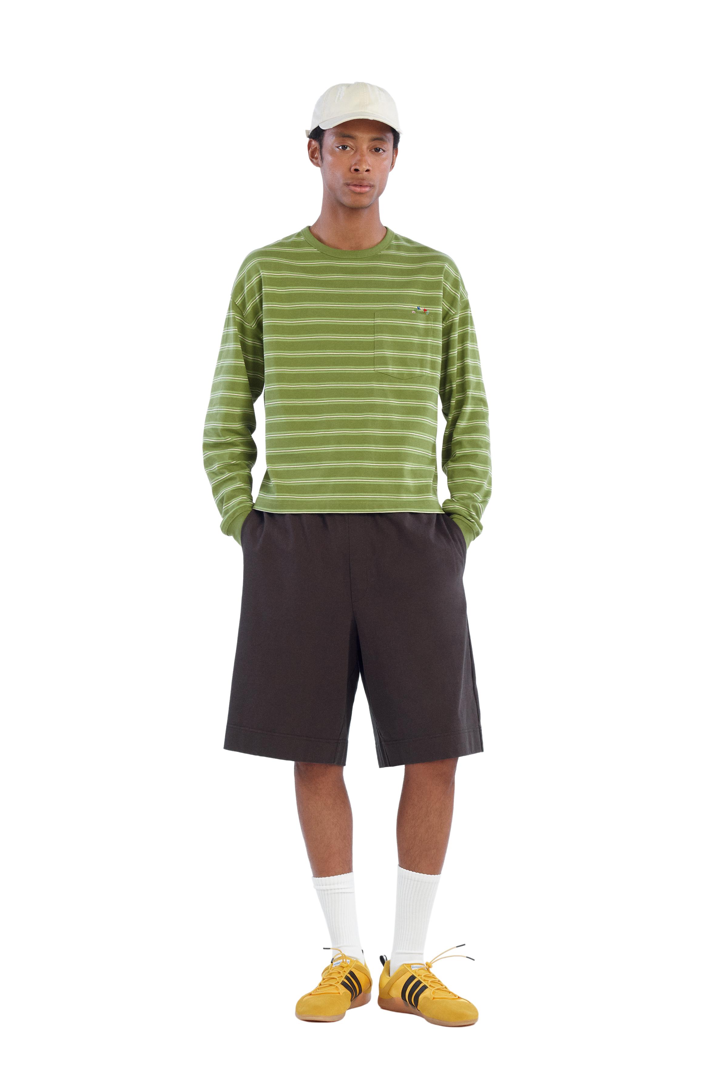 Zara İŞLEMELİ CEPLİ ÇİZGİLİ T-SHIRT