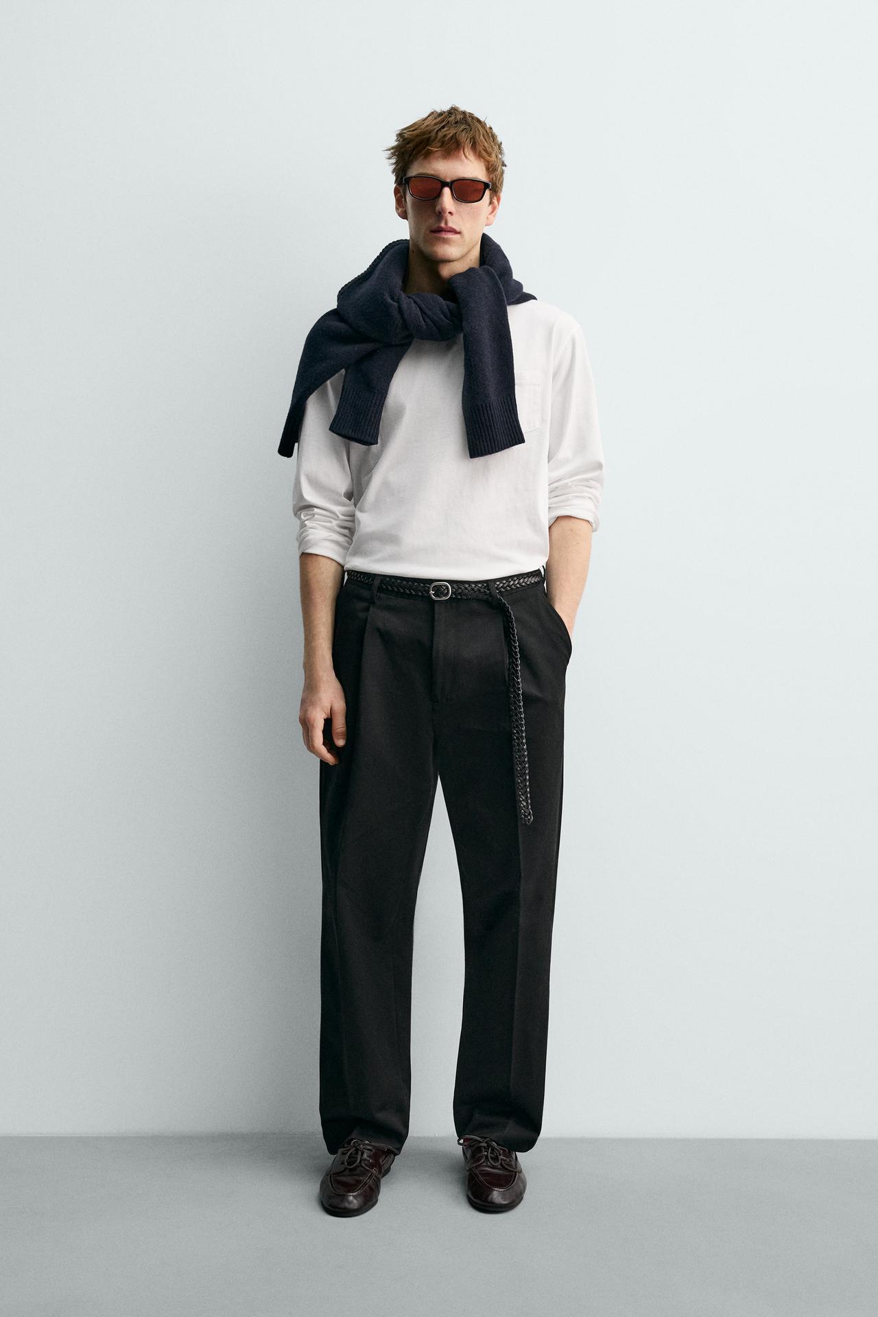 ZARA LONG SLEEVE POCKET T-SHIRT AARON LEVINE X ZARA