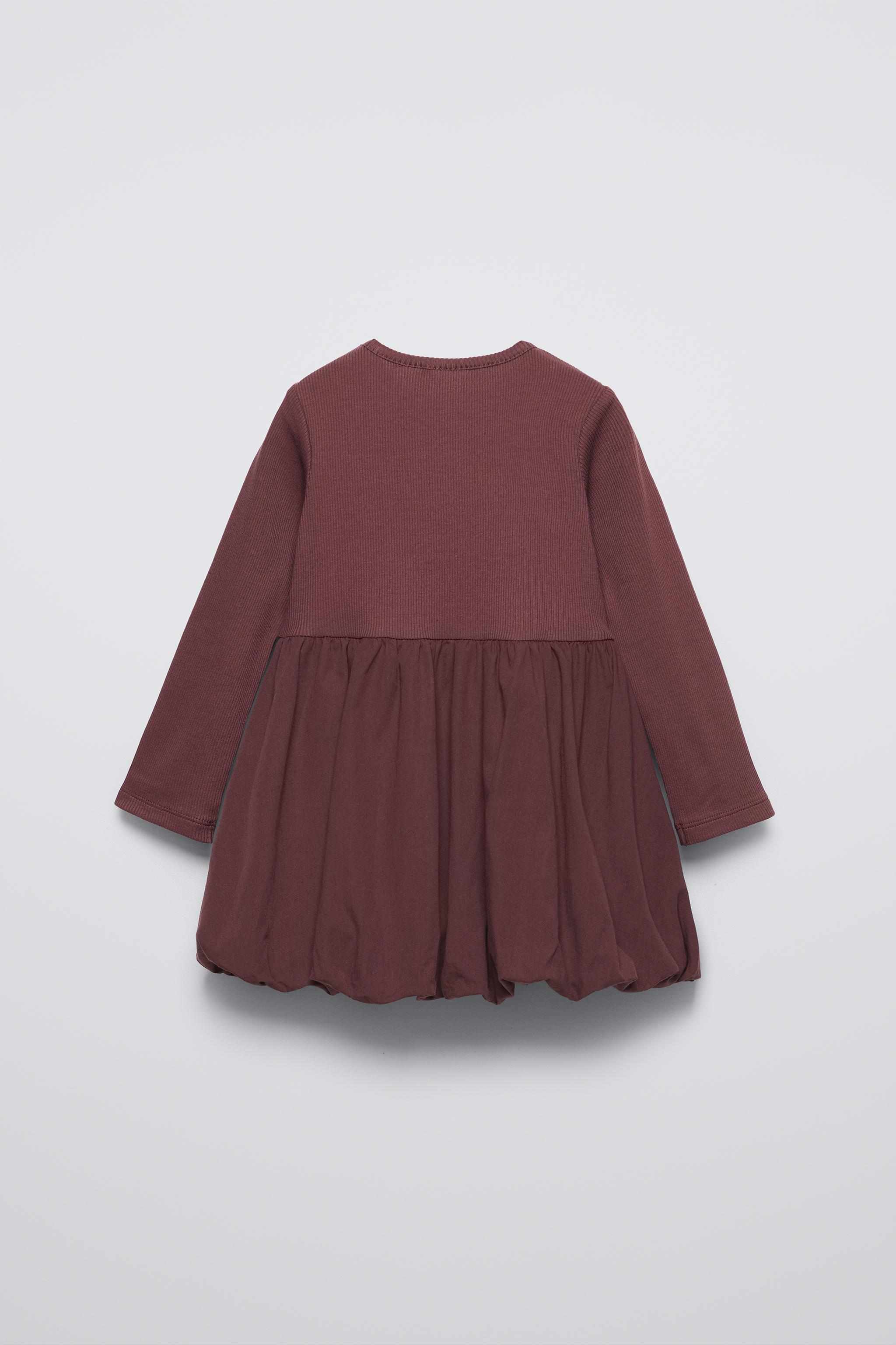 マッチング バルーン ワンピース - ダークローズ | ZARA Japan