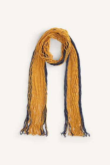LIMITED EDITION OPEN KNIT SCARF - Yellow by Zara