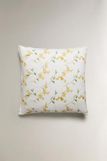 TAIE D’OREILLER SATIN IMPRIMÉ MIMOSA - Blanc cassé de Zara - Image 1